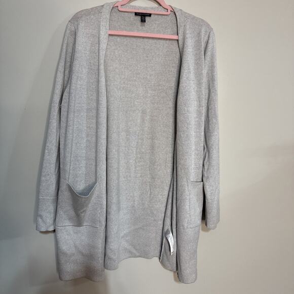Eileen Fisher Merino Wool V-Neck Long Cardigan Pearl Sz M - Picture 12 of 15